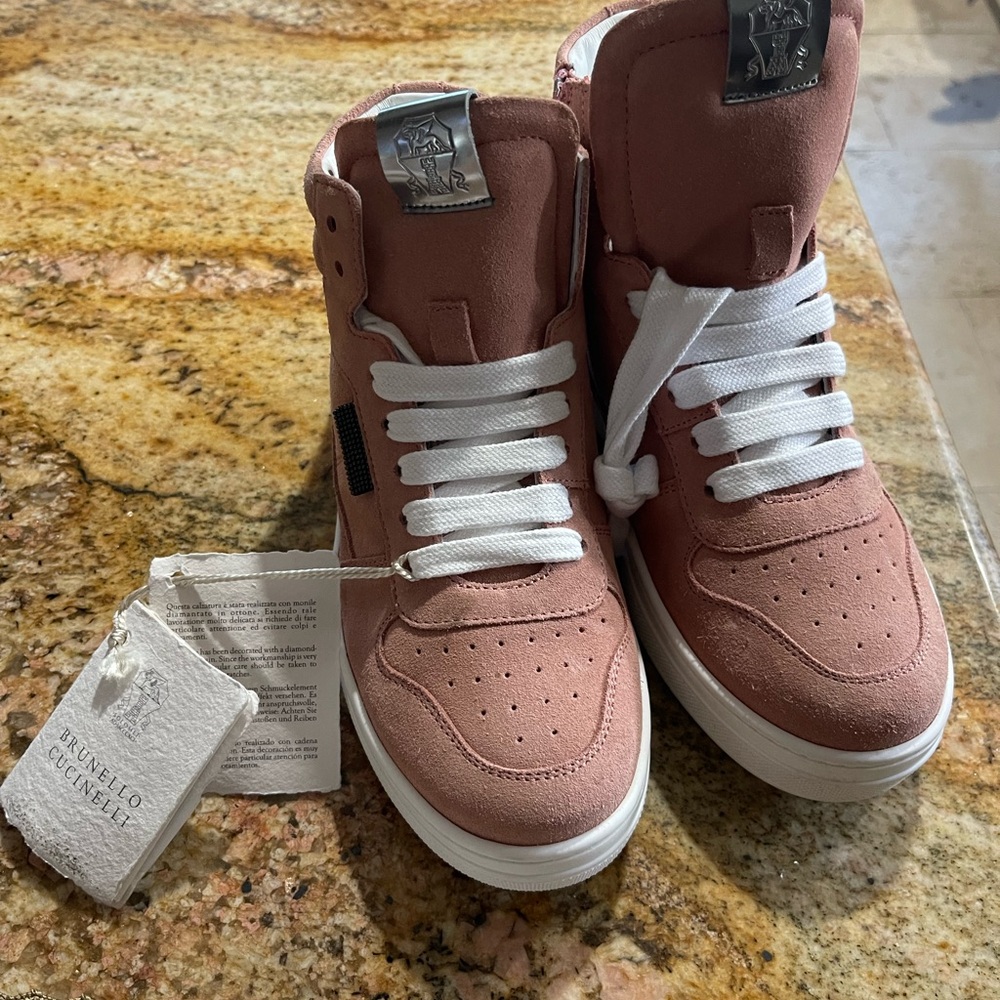 Brunello Cucinelli Pink High-Top Sneakers